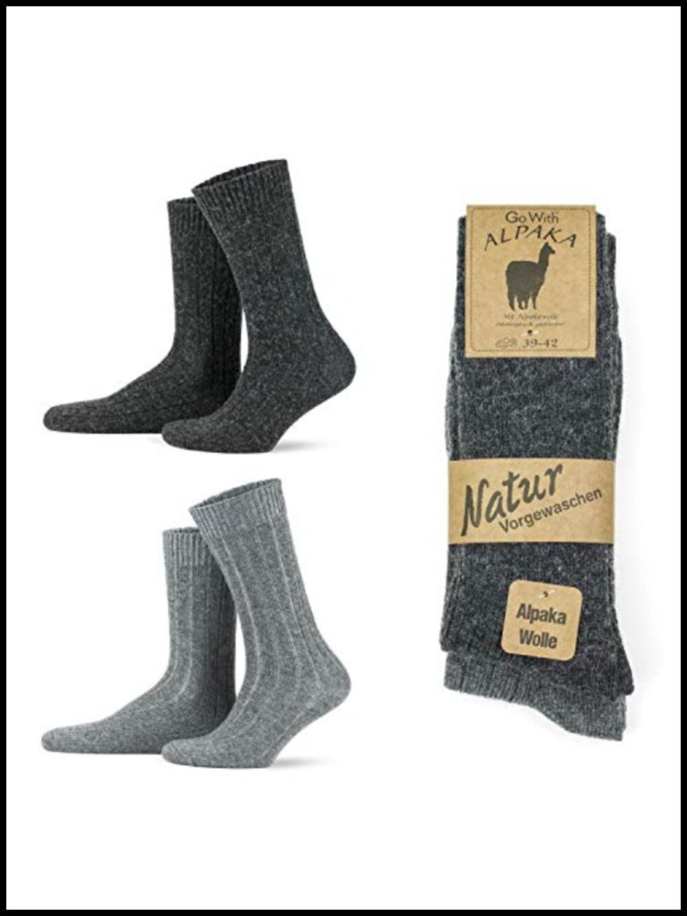 Alpaca Merino Wool Men's Women's Crew Socks Thermal Boot Socks